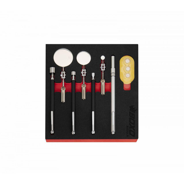 7-Piece Pickup & Mirror Tool Set with Telescoping LED Light Handle-Boxo USA